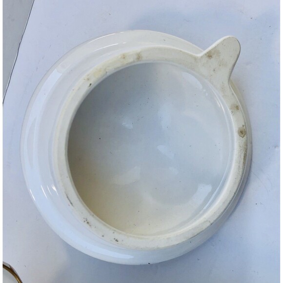 Teleflora Gift Peach Rose vintage Teapot Porcelain white with Gold Trim - Picture 8 of 9